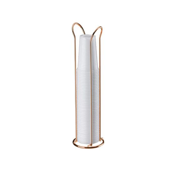 Imagem de Organizador Porta Copos Descartáveis 50 e 80 ml Aço Rose Gold - 1149RG Future