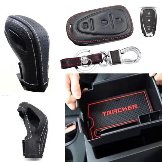 Imagem de Organizador porta objetos e Capa câmbio automático + chave Tracker Turbo 2020 2021 2022 2023 2024