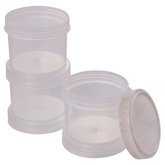Imagem de Organizador porta temperos com tampa rosca 3 peças 150ml marmorizado Plasutil ref.14848