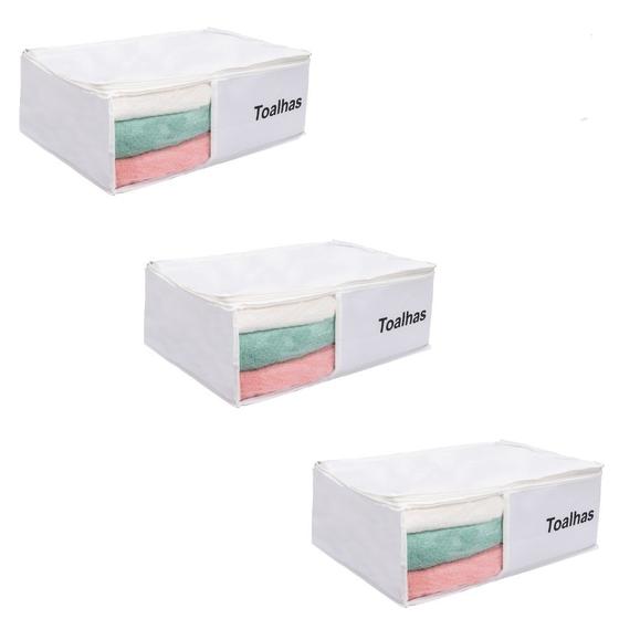 Imagem de Organizador Toalha Visor Frontal 17AX36CX47L Branco 3 un.