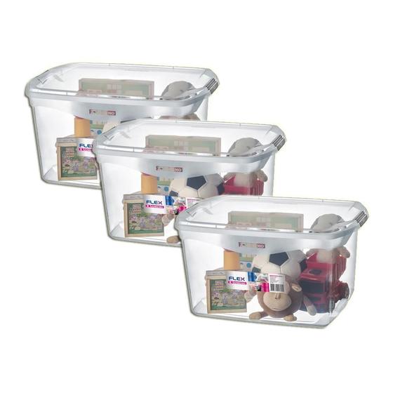 Imagem de Organizadora Plástica Transparente 68L Sanremo Flex Kit 3Un