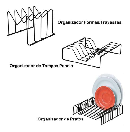 Imagem de Organizadores De Armário Pratos, Tampas E Travessas Future