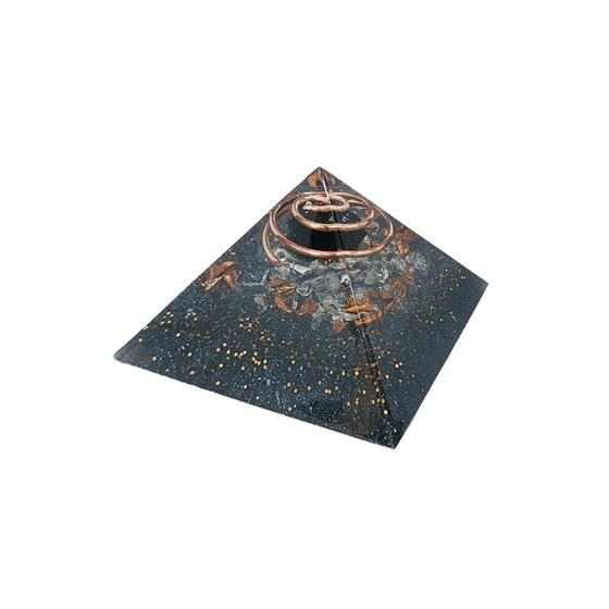 Imagem de Orgonite Pirâmide 4cm Turmalina Negra e Cristal Proteção