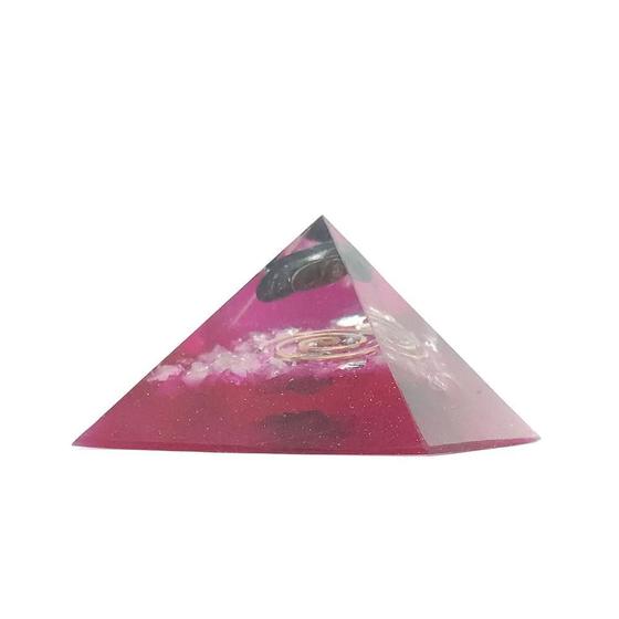 Imagem de Orgonite Pirâmide Rosa Com Ônix - Relacionamento