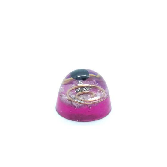 Imagem de Orgonite Semi-Esférico Rosa Com Ônix - Relacionamento
