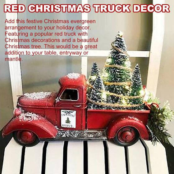 Imagem de Ornamento Auto Artesanato Árvore de Natal Enfeites Caminhão Vermelho Deco