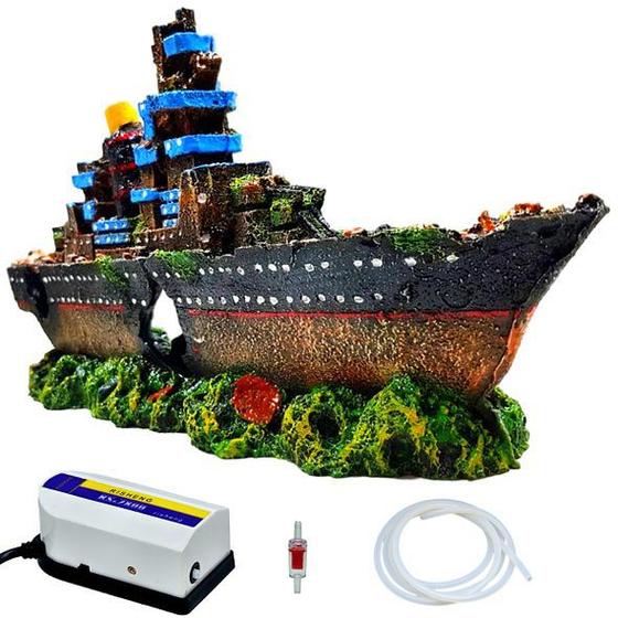 Imagem de Ornamento resina para aquários maquetes barco navio vapor