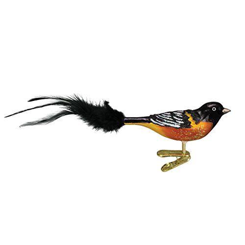 Imagem de Ornamentos de Natal do Velho Mundo 18059: Coleção Bird Watcher Glass Blowown Ornaments para a árvore de Natal, Baltimore Oriole