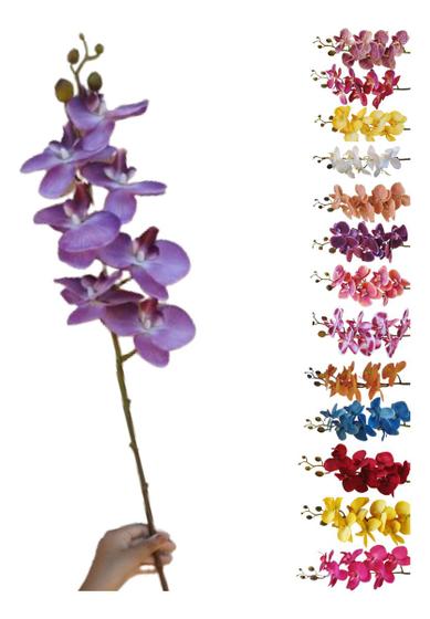 Imagem de Orquídea Arranjo Artificial Flor Toque Real Haste 7 Flores