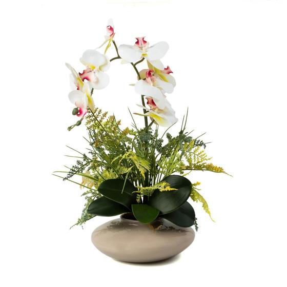 Imagem de Orquídea Artificial Decorativa Com Vaso e Complementos