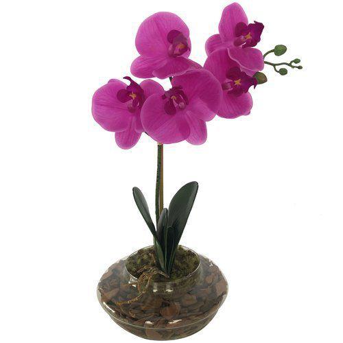 Orquidea Artificial Rosa no Vaso de Vidro - Giuliana Flores - Flores,  Folhas e Galhos de Natal - Magazine Luiza