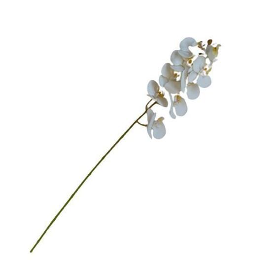 Imagem de Orquídea Phalaenopsis Artificial 78X14 Cm Branco Com Amarelo