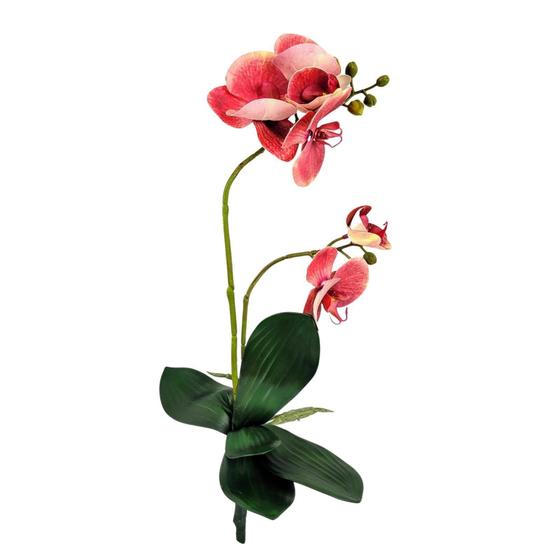 Imagem de Orquídea Vermelha 3D 47X14X10Cm Planta Artificial Toque Real