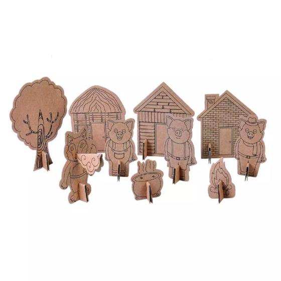 Imagem de Os 3 Porquinhos - Eu Amo Papelao - Brinquedo Educativo