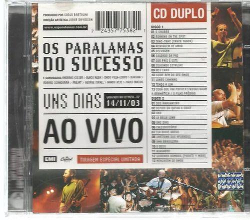 Imagem de Os paralamas do sucesso - uns dias ao vivo cd duplo