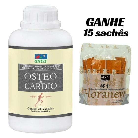 Imagem de Osteo Cardio Anew 240 cáps + 15 Sachês de Floranew Anew