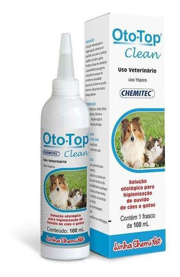 Imagem de Oto-top Clean Limpeza Otológica Cães Gatos Chemitec 100ml