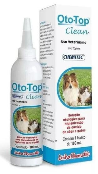 Imagem de Oto-top Clean Limpeza Otológica Cães Gatos Chemitec 100ml