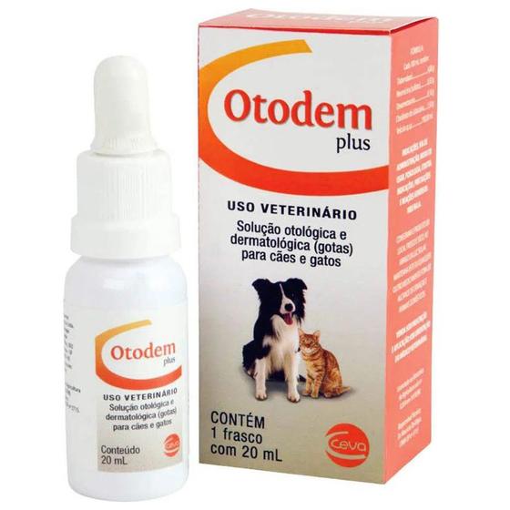 Imagem de Otodem Plus 20ml Solução Otológica E Dermatológica Ceva Cães