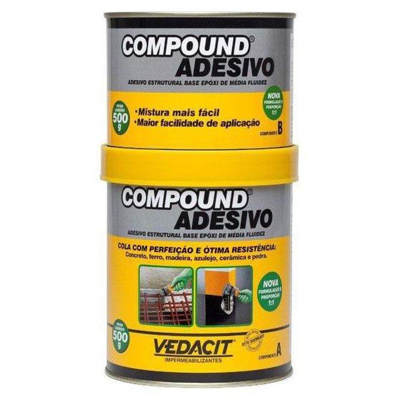 Imagem de Otto Compound Adesivo A+B 1Kg - Vedacit