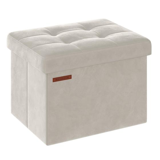 Imagem de Ottomana Dobrável SONGMICS com Apoio para os Pés - 31x41x31cm - Creme