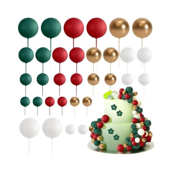 Imagem de Ouro Prata Bolo Topper 20 Pçs Feliz Aniversário Casamento Natal Cupcake Decoração Diy Ornamento