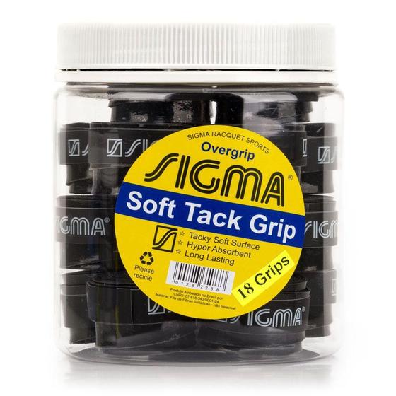 Imagem de Overgrip Sigma Soft Tack Preto Pote com 18 Unidades