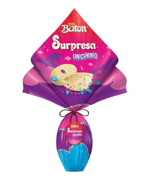 Ovo de Chocolate Branco Unicórnio Baton 210g Garoto Ovo de Páscoa
