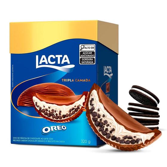 Ovo de Chocolate Recheado Tripla Camada Oreo Lacta 320g - Ovo de Páscoa ...