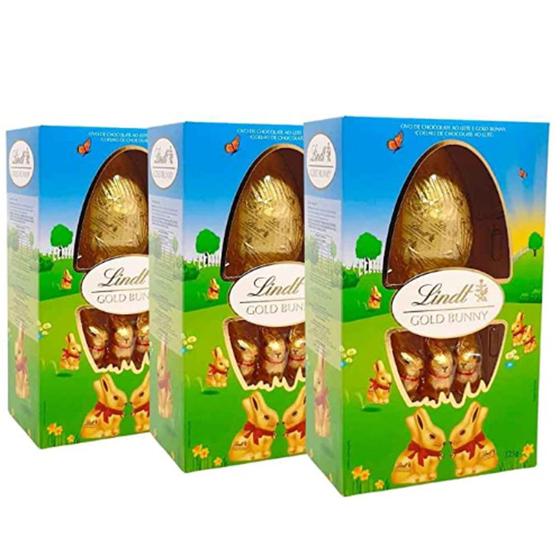 Imagem de Ovo de Páscoa Lindt Gold Bunny ao Leite 125g (3 unidades)