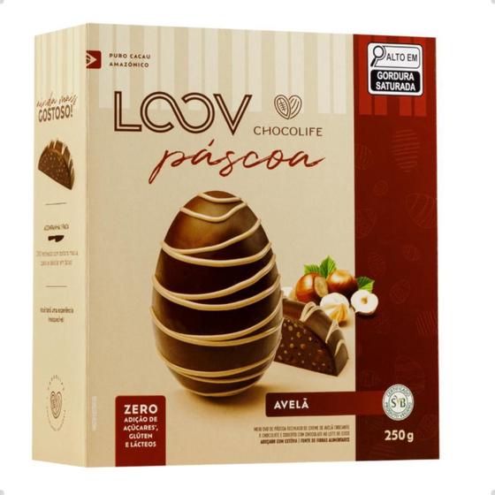 Imagem de Ovo De Páscoa Loov Puro Cacau ico 250G Chocolife Avelã