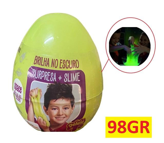 Imagem de Ovo Surpresa Slime Brilha Escuro 98G Gelelé Brinquedo