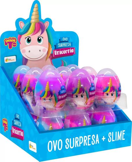 Imagem de Ovo surpresa unicornio slime kit c/18 gelele