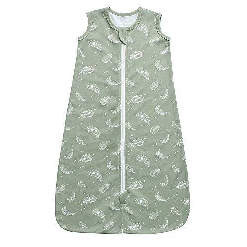 Imagem de Owlivia Baby Algodão Orgânico 0.5tog Wearable Blanket - Saco de dormir leve com zíper de 2 vias, Boys Girls Swaddle Transition Sleep Sack (Feather Green, 12-18 meses)