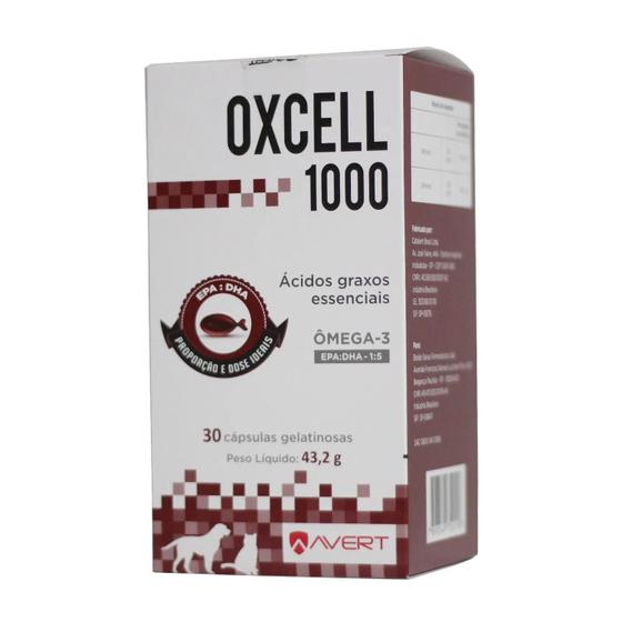 Imagem de Oxcell 1000 Suplemento Cães e Gatos 30 Cápsulas Avert