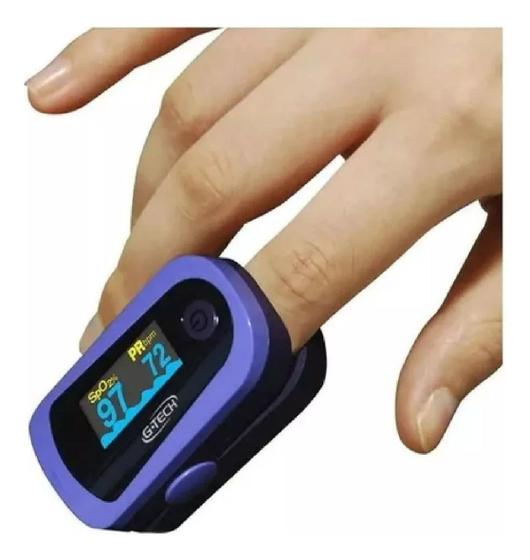 Imagem de Oxímetro De Pulso Dedo Gtech Preciso Oxigênio Freq Cardíaca