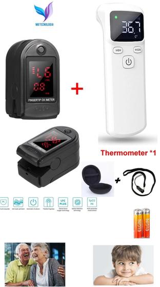 Oxímetro Dedo/Pulso Oled Adulto e Pediátrico ROSA + Termometro Infravermelho Digital Testa PRETO Menor preço em Oxímetro Dedo/Pulso Oled Adulto e Pediátrico ROSA + Termometro Infravermelho Digital Testa PRETO