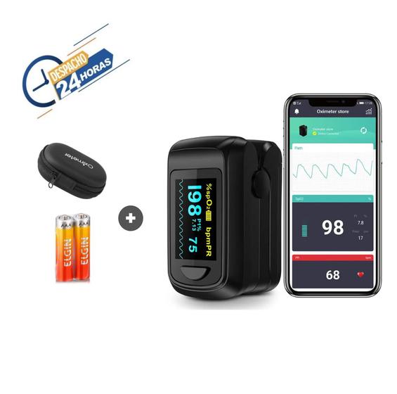 Oximetro Digital de pulso com Bluetooth para dedo com capa Saturação de Oxigênio Original Premium Menor preço em Oximetro Digital de pulso com Bluetooth para dedo com capa Saturação de Oxigênio Original Premium