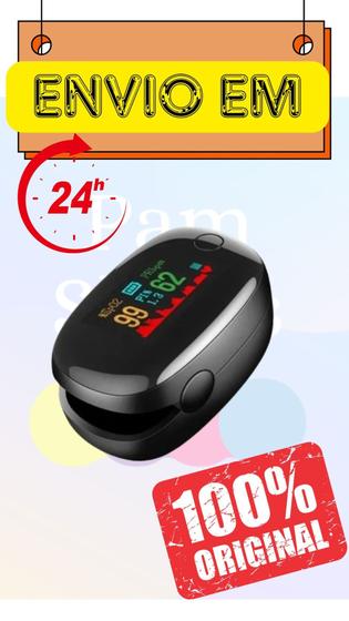 Imagem de Oximetro PRETO de Pulso Digital Medidor de Saturação Oxigênio no Sangue