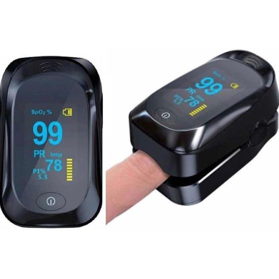 Oxímetro Profissional Digital De Dedo SpO2 Monitor Cardíaco - Preto ...