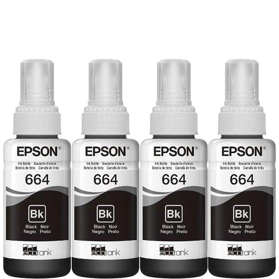 Imagem de pack 04 Refil De Tintas T664120-2P Preto Para L395