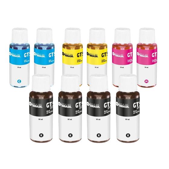 Imagem de pack 10 tintas GT53/GT51 GT52 Compatível para impressora HP Serie All in One 