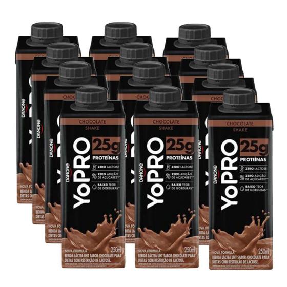 Imagem de Pack 12 unidades YoPRO Bebida Láctea UHT Chocolate 25g de proteínas 250ml