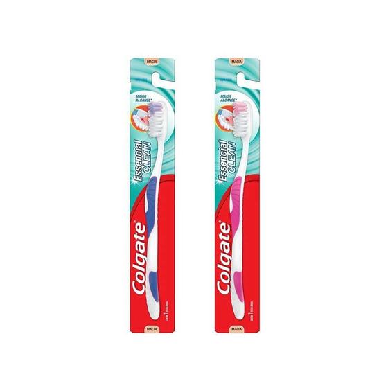 Imagem de Pack 2 Escovas Dentais Essencial Clean Macia Colgate 