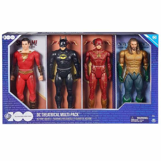 Imagem de Pack 4 Bonecos de 30cm - Batman, Flash, Shazam e Aquaman - Sunny Brinquedos