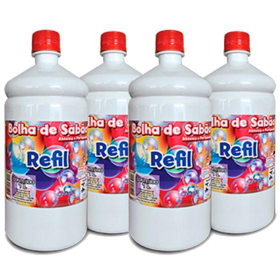 Imagem de Pack 4un Refil Bolha de Sabão Perfumada 1L 810001 - Pais e filhos