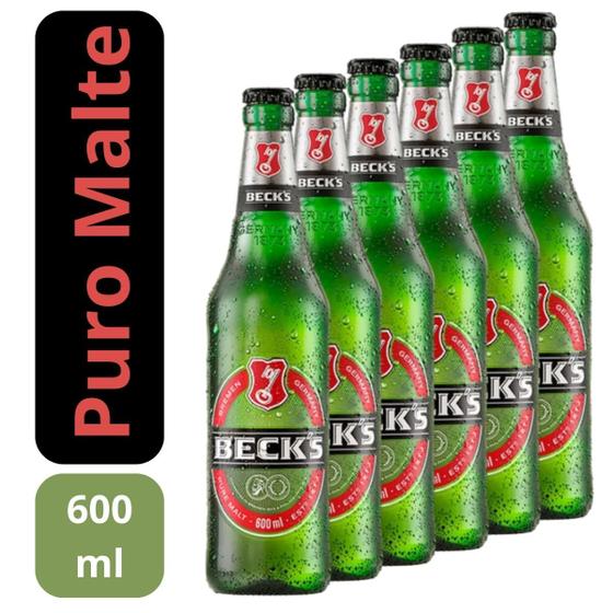 Imagem de Pack 6 Cerveja Becks Puro Malte Garrafa 600ml