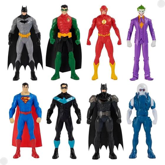 Imagem de Pack 8 Bonecos Heróis E Vilões Da Dc 15Cm Batman 04181 Sunny