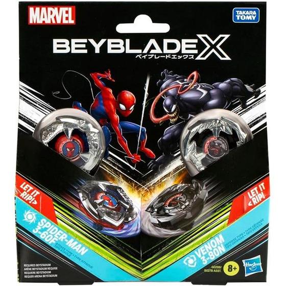 Imagem de Pack Beyblade X Marvel Homem ARANHA VS Venom Hasbro G0288