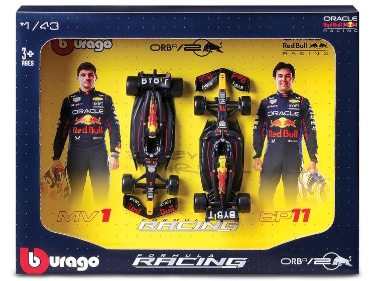 Imagem de Pack c/ 2 Oracle Red Bull Racing RB20 - Max Verstappen 1 e Sergio Perez 11 - Formula 1 2024 - 1/43 - Bburago